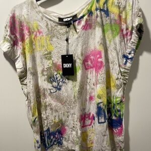 DKNY Multicolor Artistic T-Shirt